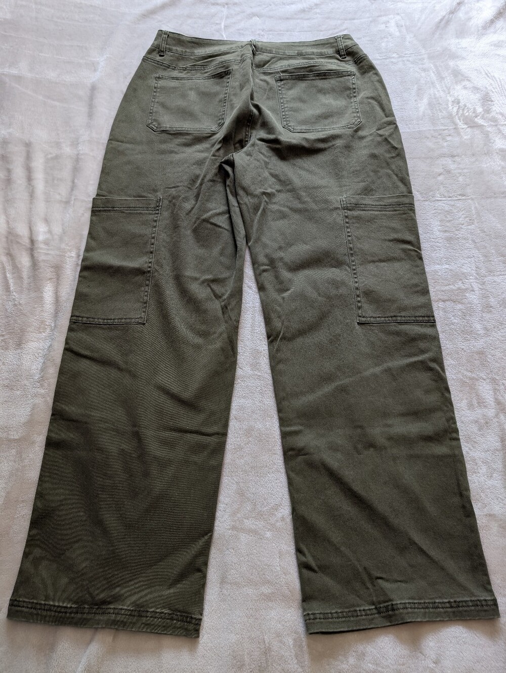 Olive Green Utility Wide-Leg Pants - Picture 4 of 7